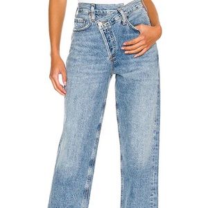 AGOLDE cross over straight leg baggy jeans size 28